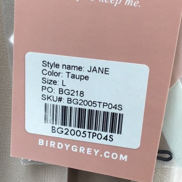 BIRDY GREY SZ L Taupe Jane flutter sleeveless bridesmaid maxi dress NWT B101 - Picture 5 of 9